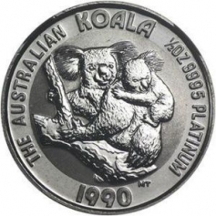 Платиновая монета 100 Dollars "Коала" Австралия 1oz РАЗНЫЕ ГОДА