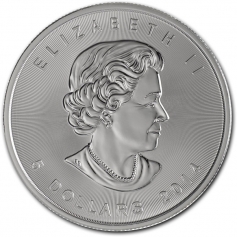 Серебряная монета Канады 5 долларов "Сапсан" 1 oz, 31,1г.,Ag 9999, 2014 год